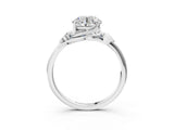 White gold Round Cut Diamond Solitaire Ring with Twist Band and Four-Prong Setting_108