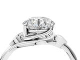 White gold Round Cut Diamond Solitaire Ring with Twist Band and Four-Prong Setting_109