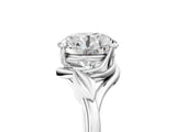 White gold Round Cut Diamond Solitaire Ring with Twist Band and Four-Prong Setting_110