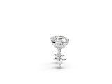 White gold Round Cut Diamond Solitaire Stud Earrings with Floral Petal Setting_14