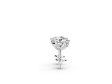 White gold Round Cut Diamond Solitaire Stud Earrings with Six-Prong Floral Setting_8