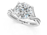 White gold Round Cut Diamond Solitaire Twist Band Prong Setting Ring_69