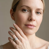 White gold Round Cut Diamond Split Shank Engagement Ring with Pavé Band_120