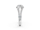 White gold Round Cut Diamond Split Shank Halo Ring with Four-Prong Setting_70