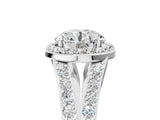 White gold Round Cut Diamond Split Shank Halo Ring with Four-Prong Setting_73