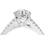 White gold Round Cut Diamond Split Shank Pavé Engagement Ring with Four-Prong Setting_73