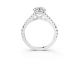 White gold Round Cut Diamond Split Shank Pavé Engagement Ring with Four-Prong Setting_77
