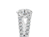 White gold Round Cut Diamond Split Shank Pavé Engagement Ring with Four-Prong Setting_79