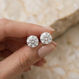 10K White Gold 0.51 Carat E VS Round Diamond Stud Earrings