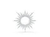 White gold Round Cut Diamond Sunburst Pendant with Pavé Setting_6
