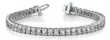 White gold Round Cut Diamond Tennis Bracelet with Bezel Setting and Box Clasp