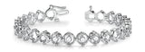 White gold Round Cut Diamond Tennis Bracelet with Bezel Setting and Link Band