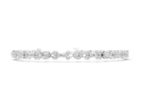 White gold Round Cut Diamond Tennis Bracelet with Bezel Setting and Milgrain Band_10