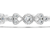 White gold Round Cut Diamond Tennis Bracelet with Bezel Setting and Milgrain Band_9