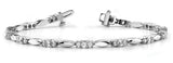 White gold Round Cut Diamond Tennis Bracelet with Bezel and Prong Setting