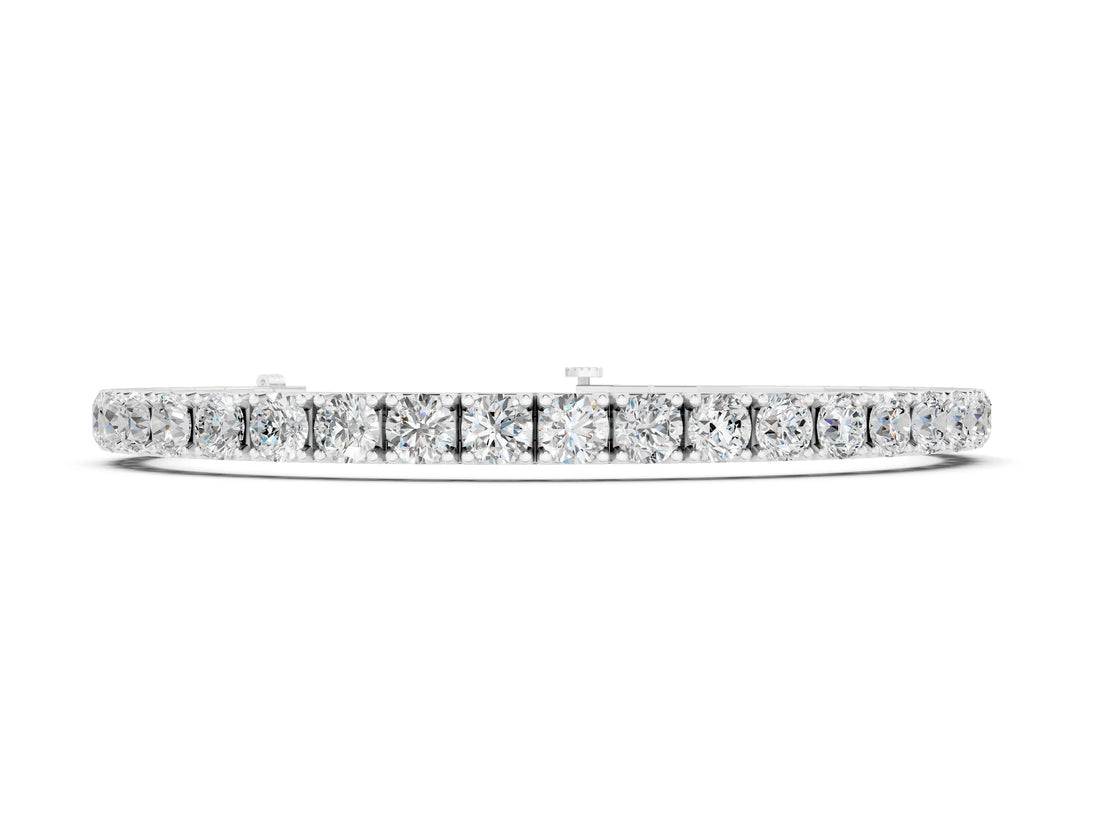 White gold Round Cut Diamond Tennis Bracelet with Box Clasp and Four-Prong Setting_6