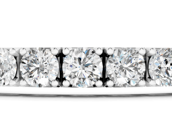 White gold Round Cut Diamond Tennis Bracelet with Box Clasp and Four-Prong Setting