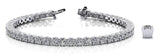 White gold Round Cut Diamond Tennis Bracelet with Channel Set Band and Four-Prong Setting