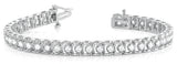 White gold Round Cut Diamond Tennis Bracelet with Channel Setting and Four-Prong Setting