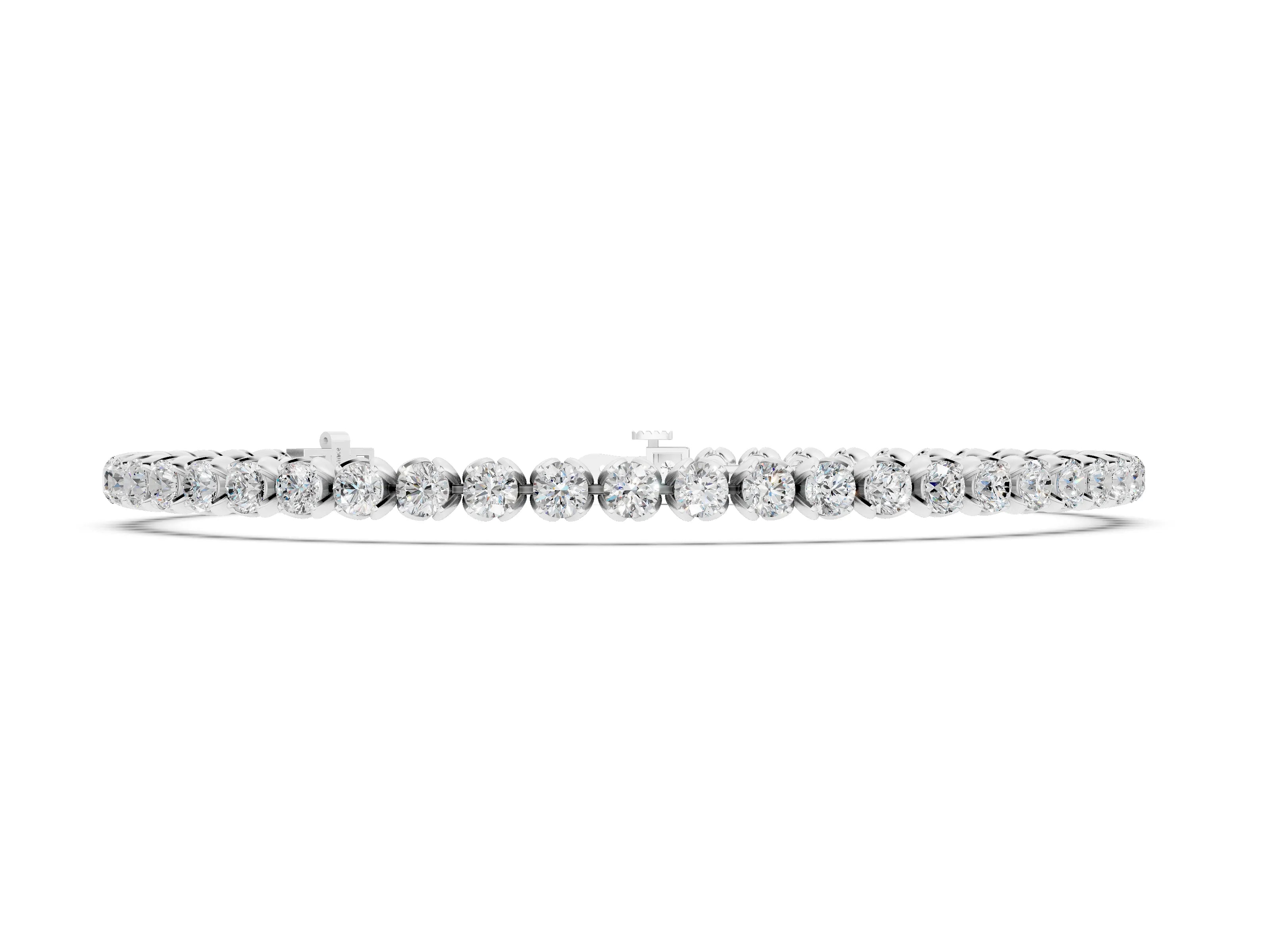White gold Round Cut Diamond Tennis Bracelet with Claw Prong Setting