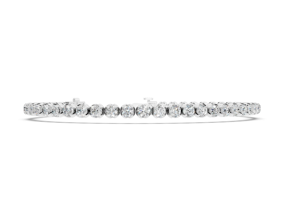White gold Round Cut Diamond Tennis Bracelet with Claw Prong Setting