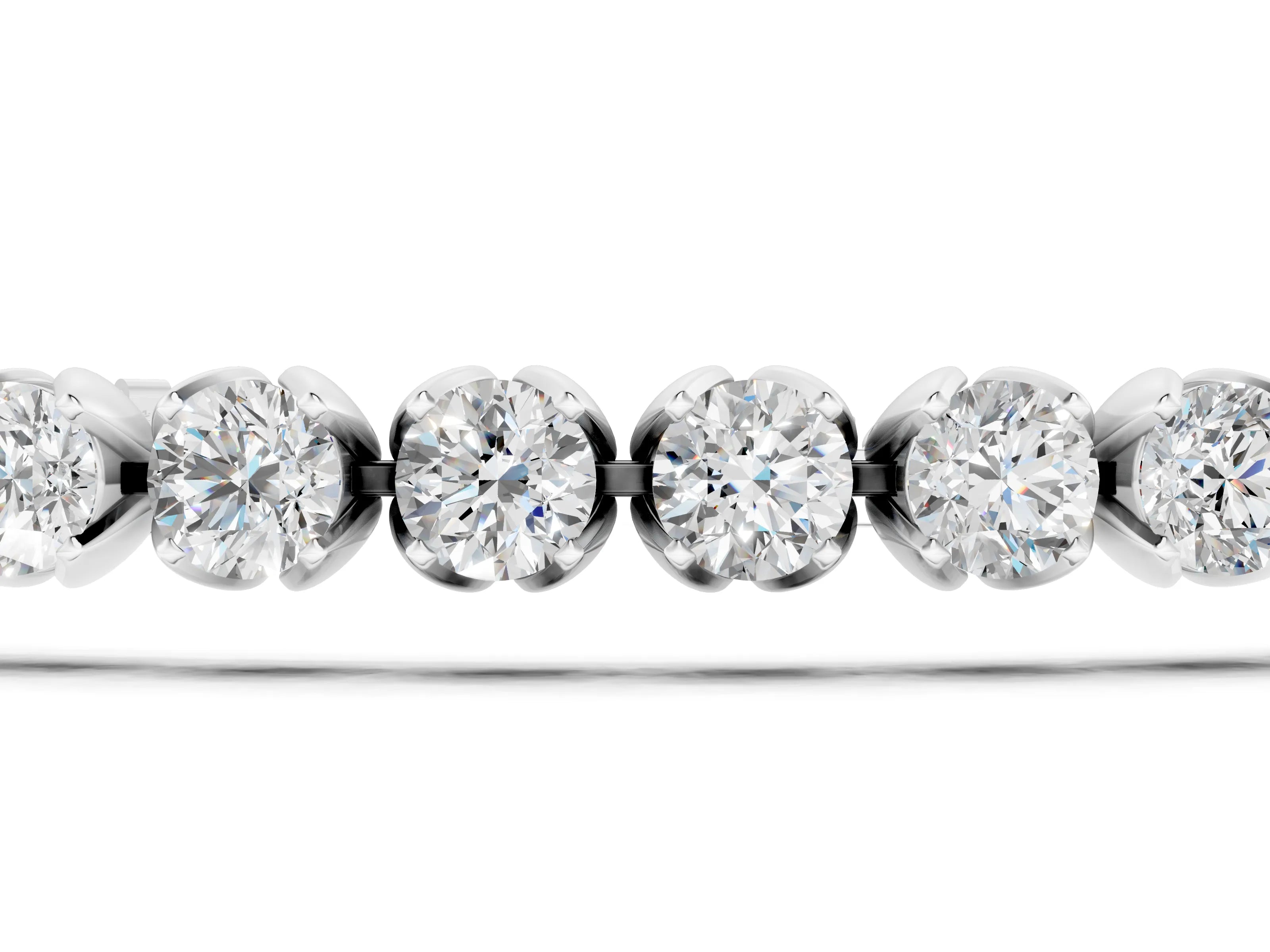 White gold Round Cut Diamond Tennis Bracelet with Claw Prong Setting_1