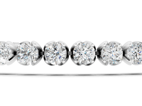 White gold Round Cut Diamond Tennis Bracelet with Claw Prong Setting