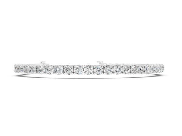 Silver Round Cut Diamond Tennis Bracelet with Four-Prong Setting