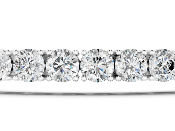 Silver Round Cut Diamond Tennis Bracelet with Four-Prong Setting