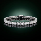 White gold Round Cut Diamond Tennis Bracelet with Four-Prong Setting_12