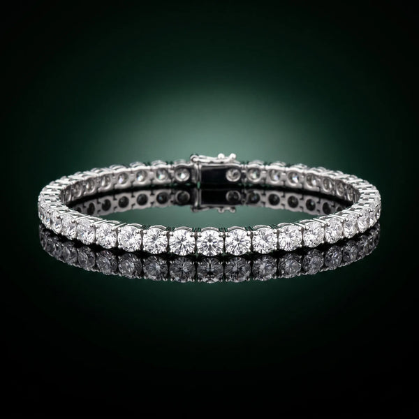 White gold Round Cut Diamond Tennis Bracelet with Four-Prong Setting