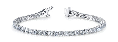 White gold Round Cut Diamond Tennis Bracelet with Four-Prong Setting