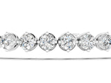 White gold Round Cut Diamond Tennis Bracelet with Prong Setting and Twisted Band_7