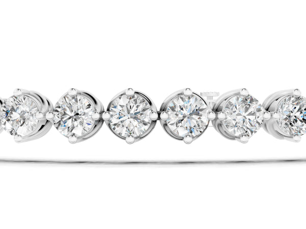 White gold Round Cut Diamond Tennis Bracelet with Prong Setting and Twisted Band