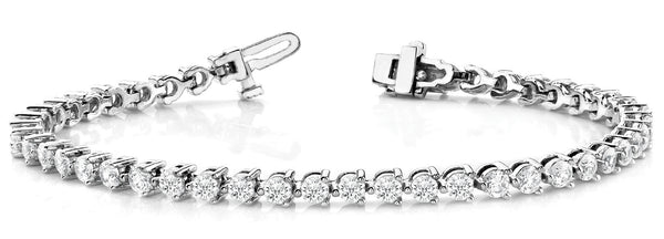 White gold Round Cut Diamond Tennis Bracelet with Prong Setting