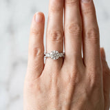 White gold Round Cut Diamond Three-Stone Ring with Pavé Split Shank and Four-Prong Setting_119