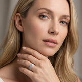 White gold Round Cut Diamond Three-Stone Ring with Pavé Split Shank and Four-Prong Setting_120