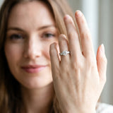 White gold Round Cut Diamond Three-Stone Ring with Pavé Split Shank and Four-Prong Setting_121
