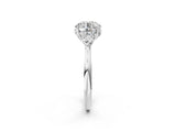 White gold Round Cut Diamond Three-Stone Ring with Pear Side Stones and Four-Prong Setting_78
