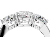 White gold Round Cut Diamond Three-Stone Ring with Prong Setting and Classic Band_128