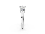 White gold Round Cut Diamond Three-Stone Ring with Prong Setting and Classic Band_130