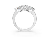 White gold Round Cut Diamond Three-Stone Ring with Prong Setting and Classic Band_131
