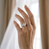 White gold Round Cut Diamond Three-Stone Ring with Prong Setting and Classic Band_140