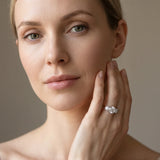 White gold Round Cut Diamond Three-Stone Ring with Prong Setting and Classic Band_141