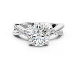 White gold Round Cut Diamond Twist Band Solitaire with Prong Setting_52