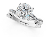 White gold Round Cut Diamond Twist Band Solitaire with Prong Setting_53