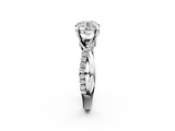 White gold Round Cut Diamond Twist Band Solitaire with Prong Setting_54