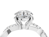 White gold Round Cut Diamond Twist Band Solitaire with Prong Setting_56