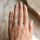 White gold Round Cut Diamond Twisted Band Engagement Ring with Prong Setting_12