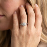 White gold Round Cut Diamond Twisted Band Engagement Ring with Prong Setting_14